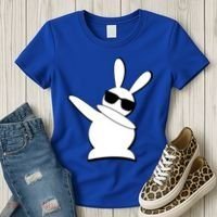 Dabbing Easter Bunny Waring Shades Women's T-Shirt thumb 3