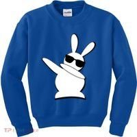 Dabbing Easter Bunny Waring Shades Kids Sweatshirt thumb 0