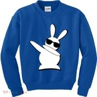 Dabbing Easter Bunny Waring Shades Kids Sweatshirt thumb 0