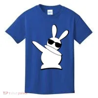 Dabbing Easter Bunny Waring Shades Kids T-Shirt thumb 0