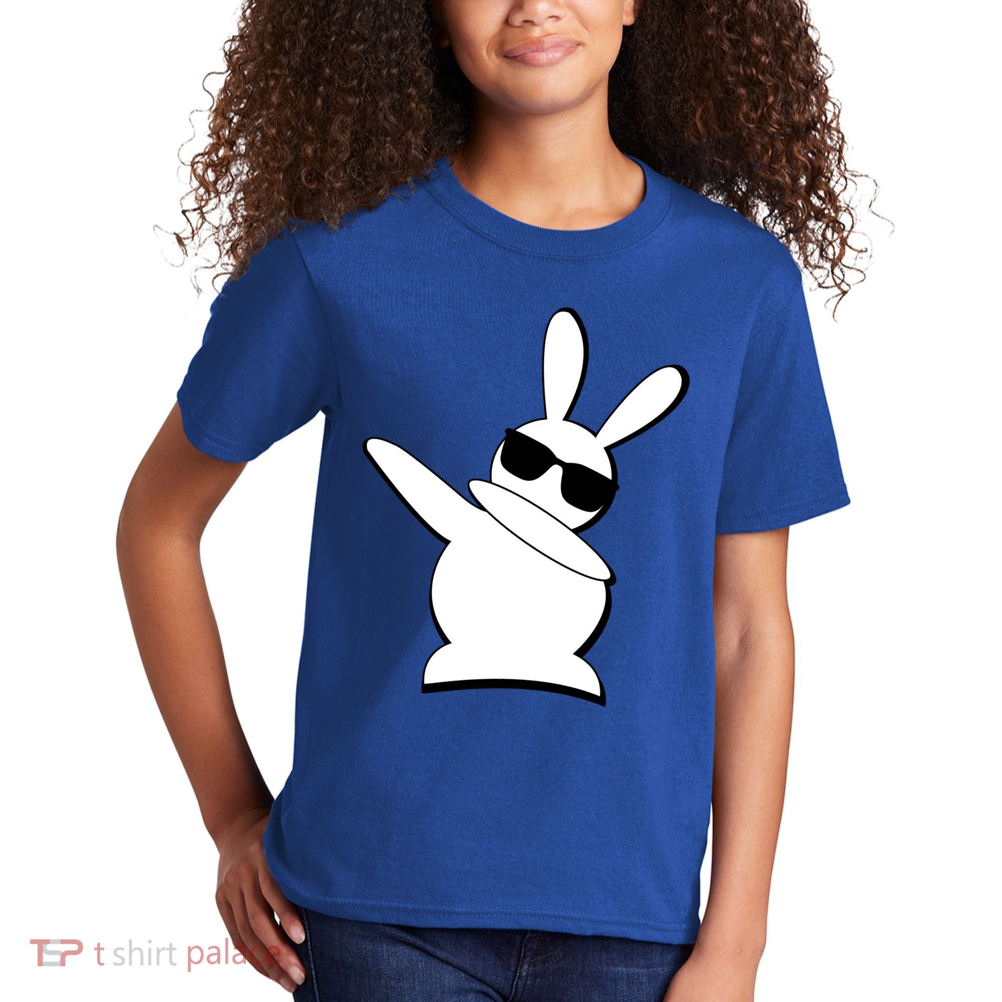 Dabbing Easter Bunny Waring Shades Kids T-Shirt