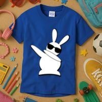 Dabbing Easter Bunny Waring Shades Kids T-Shirt thumb 3