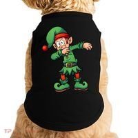 Dabbing Elf Christmas Santa Hat Doggie Tank thumb 0