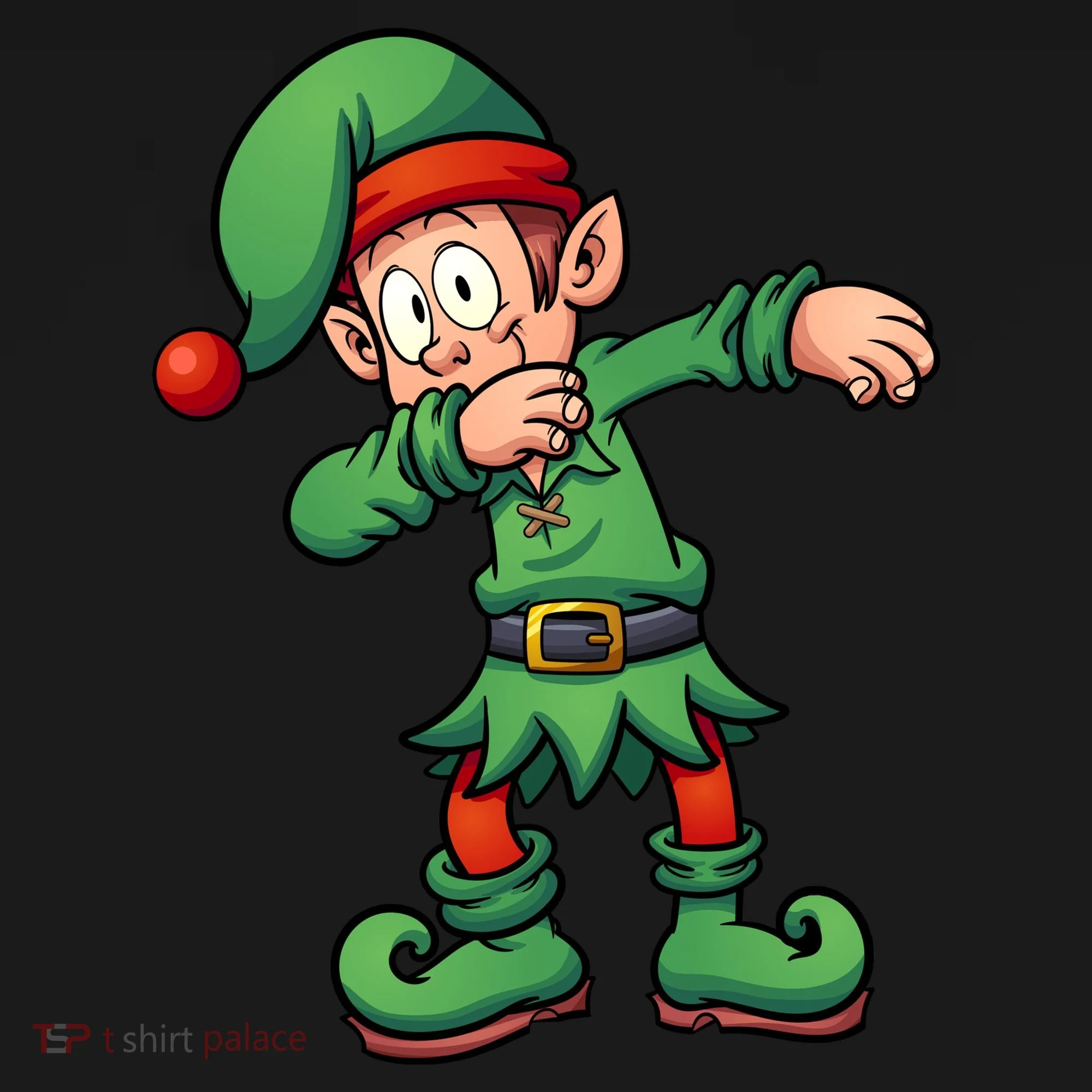 Dabbing Elf Christmas Santa Hat Doggie Tank