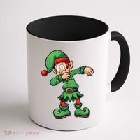 Dabbing Elf Christmas Santa Hat Coffee Mug thumb 1