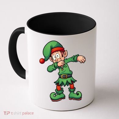 Dabbing Elf Christmas Santa Hat Coffee Mug