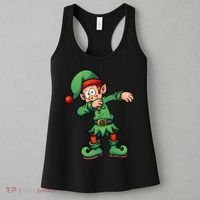 Dabbing Elf Christmas Santa Hat Women's Tank Top thumb 3