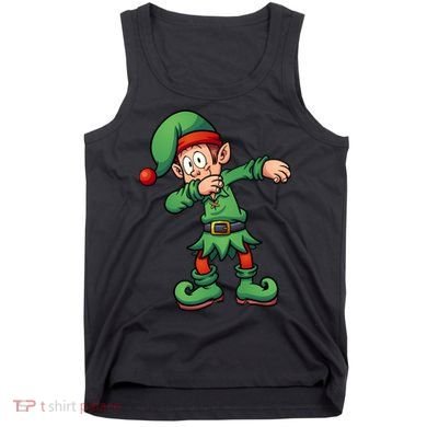 Dabbing Elf Christmas Santa Hat Tank Top