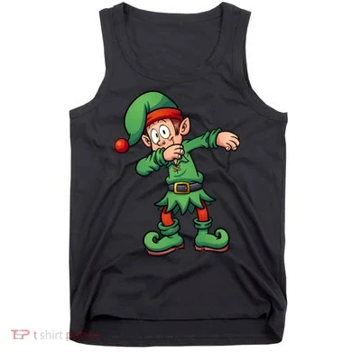 Dabbing Elf Christmas Santa Hat Tank Top
