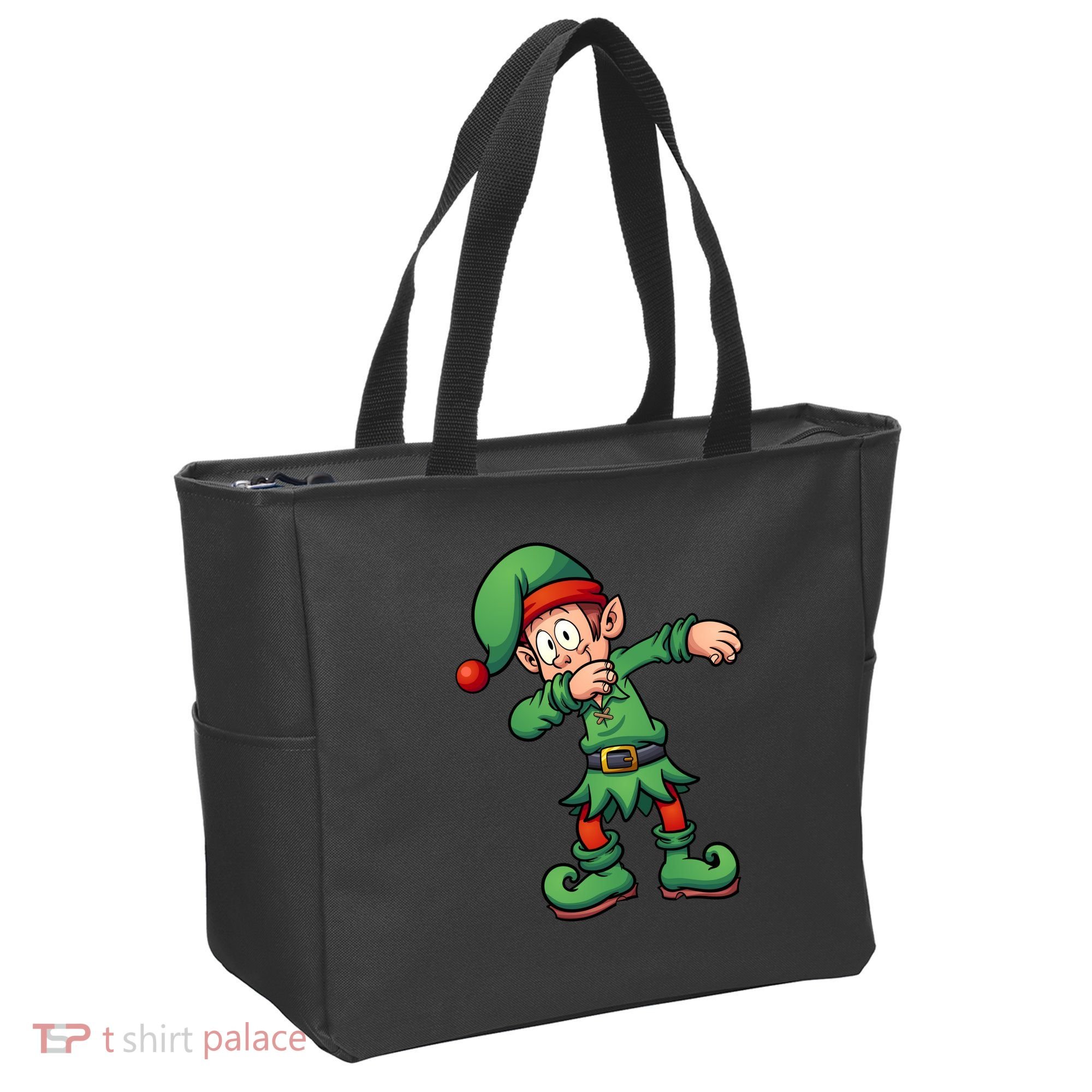 Dabbing Elf Christmas Santa Hat Tote Bag