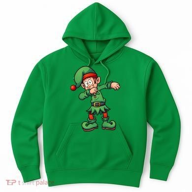 Dabbing Elf Christmas Santa Hat Hoodie