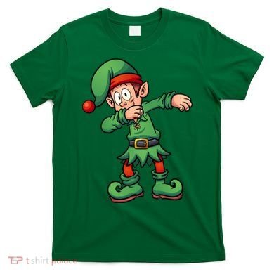 Dabbing Elf Christmas Santa Hat T-Shirt