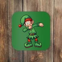 Dabbing Elf Christmas Santa Hat Coaster thumb 0