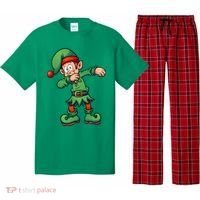 Dabbing Elf Christmas Santa Hat Pajama Set thumb 0