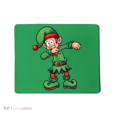 Dabbing Elf Christmas Santa Hat Mousepad