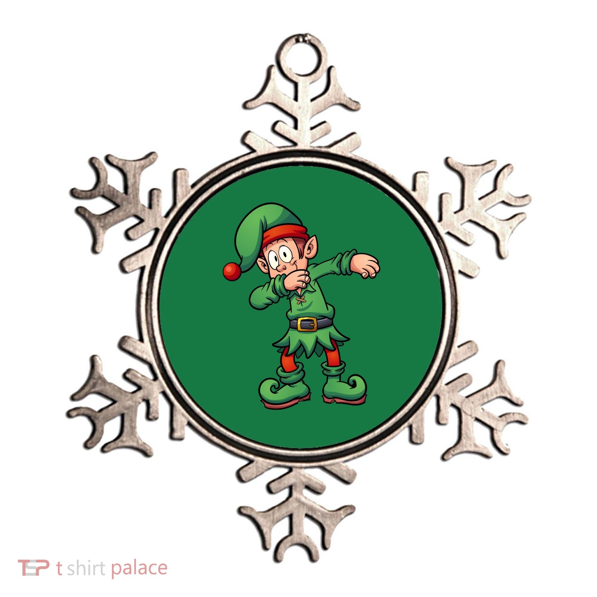 Dabbing Elf Christmas Santa Hat Ornament