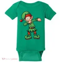 Dabbing Elf Christmas Santa Hat Baby Bodysuit thumb 0