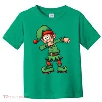 Dabbing Elf Christmas Santa Hat Toddler T-Shirt thumb 0