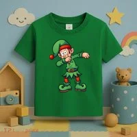 Dabbing Elf Christmas Santa Hat Toddler T-Shirt thumb 3