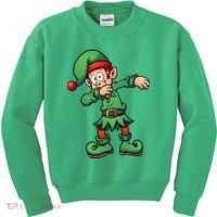 Dabbing Elf Christmas Santa Hat Kids Sweatshirt thumb 0