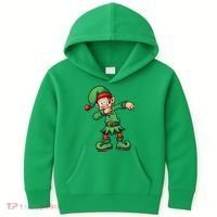 Dabbing Elf Christmas Santa Hat Kids Hoodie thumb 0