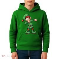 Dabbing Elf Christmas Santa Hat Kids Hoodie thumb 4