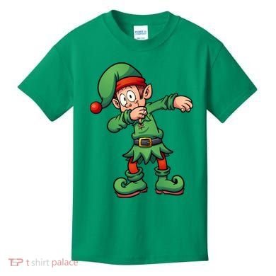 Dabbing Elf Christmas Santa Hat Kids T-Shirt