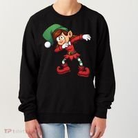 Dabbing Elf Cute Funny Christmas Women's Sweatshirt thumb 0