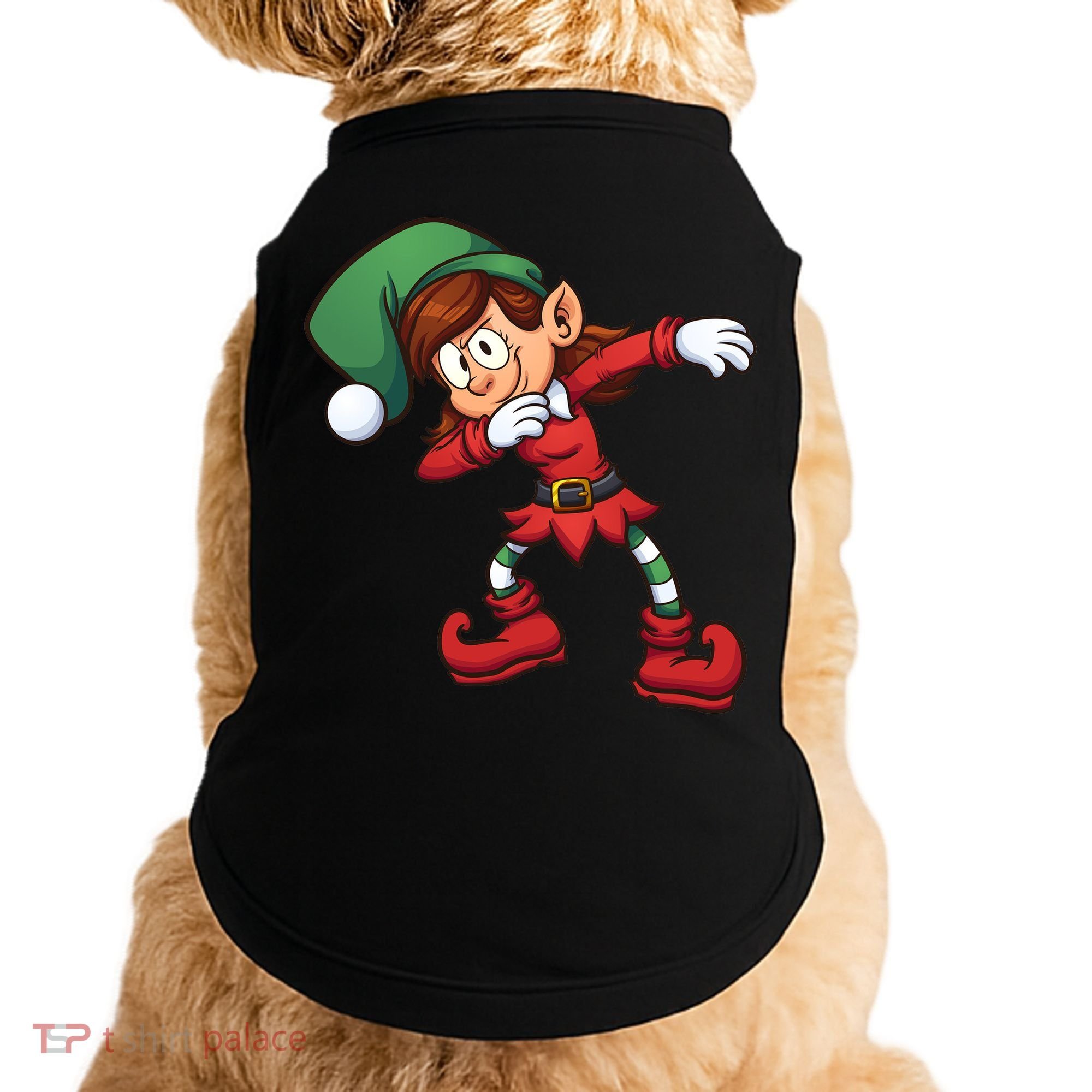 Dabbing Elf Cute Funny Christmas Doggie Tank