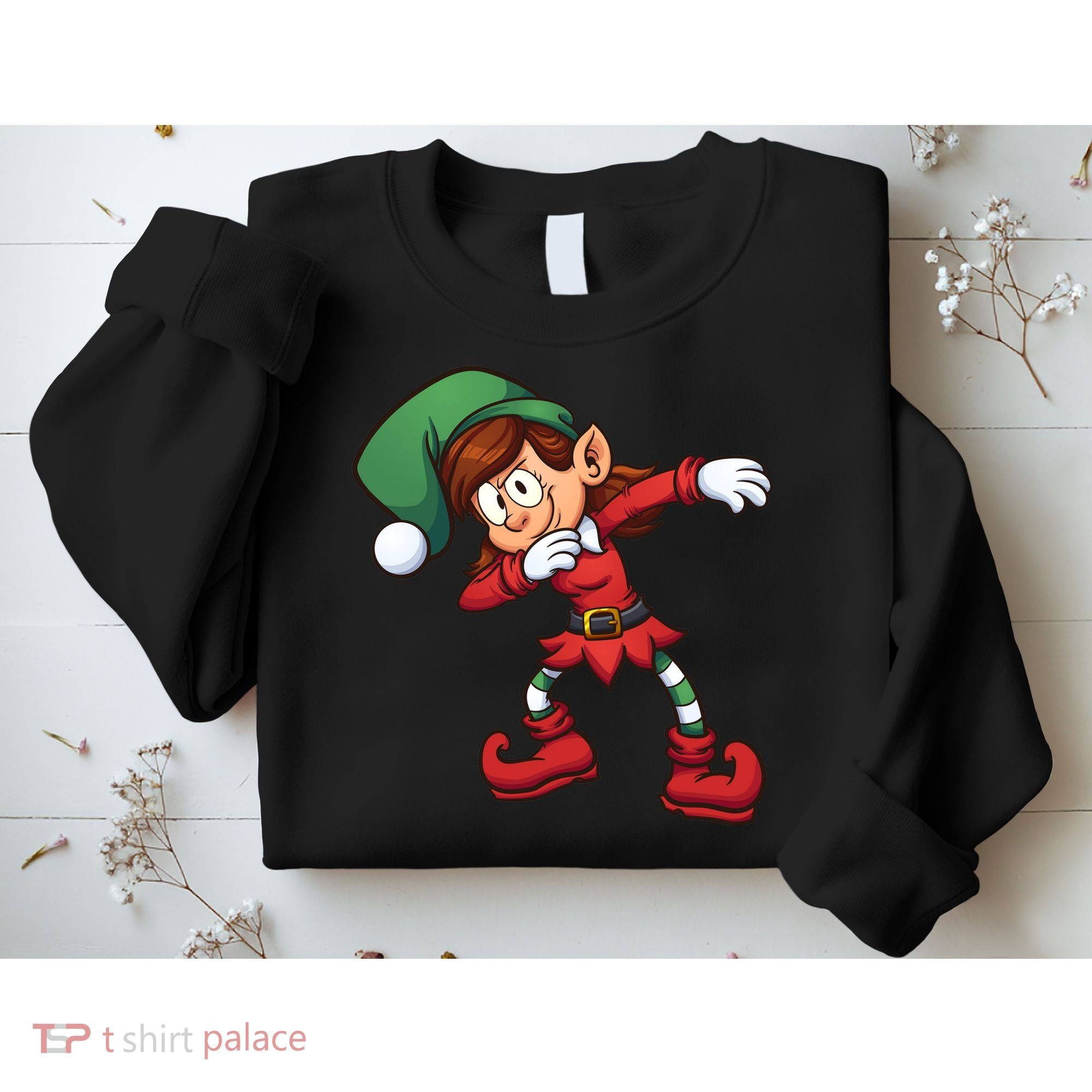 Dabbing Elf Cute Funny Christmas Sweatshirt