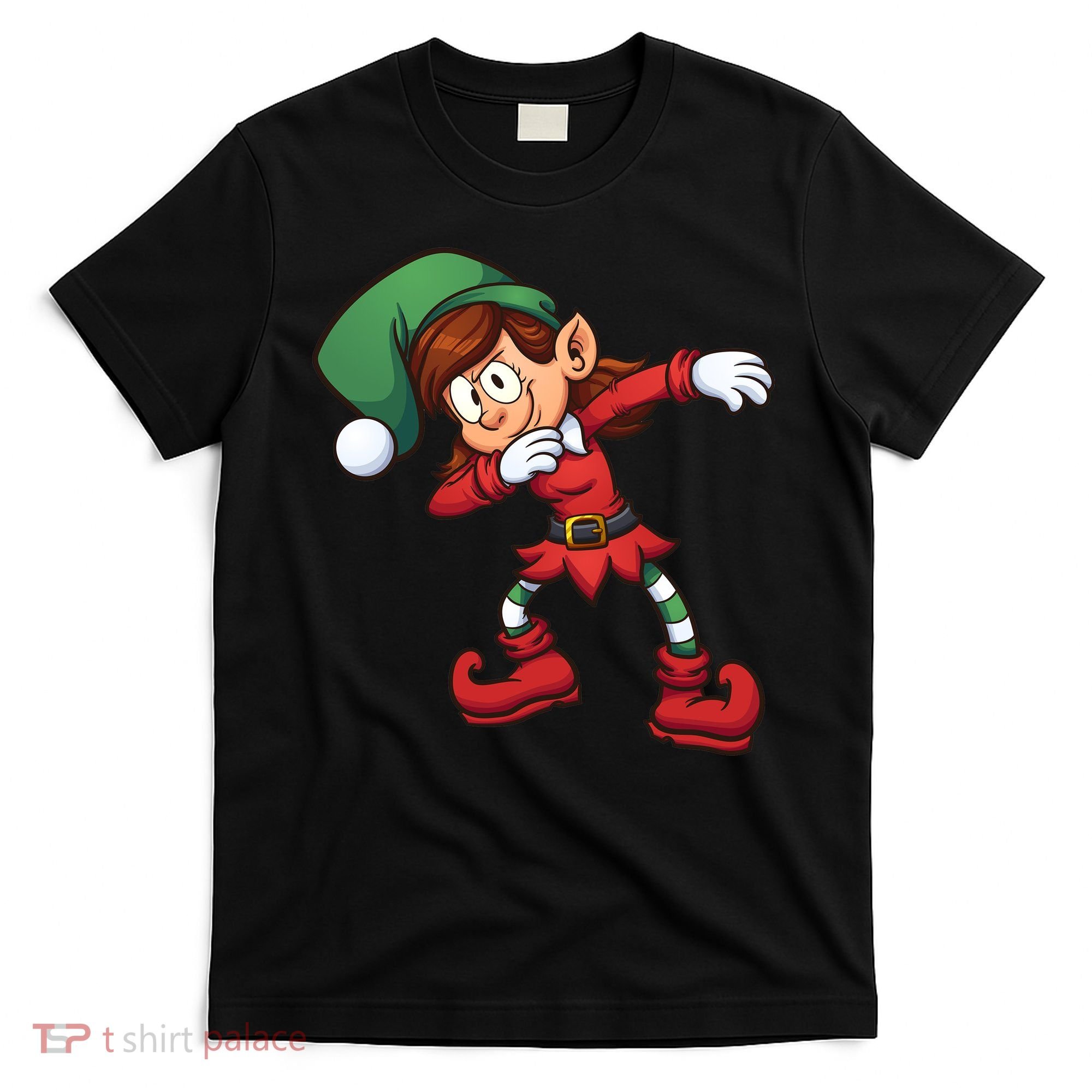 Dabbing Elf Cute Funny Christmas T-Shirt