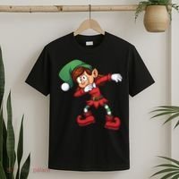 Dabbing Elf Cute Funny Christmas T-Shirt thumb 2