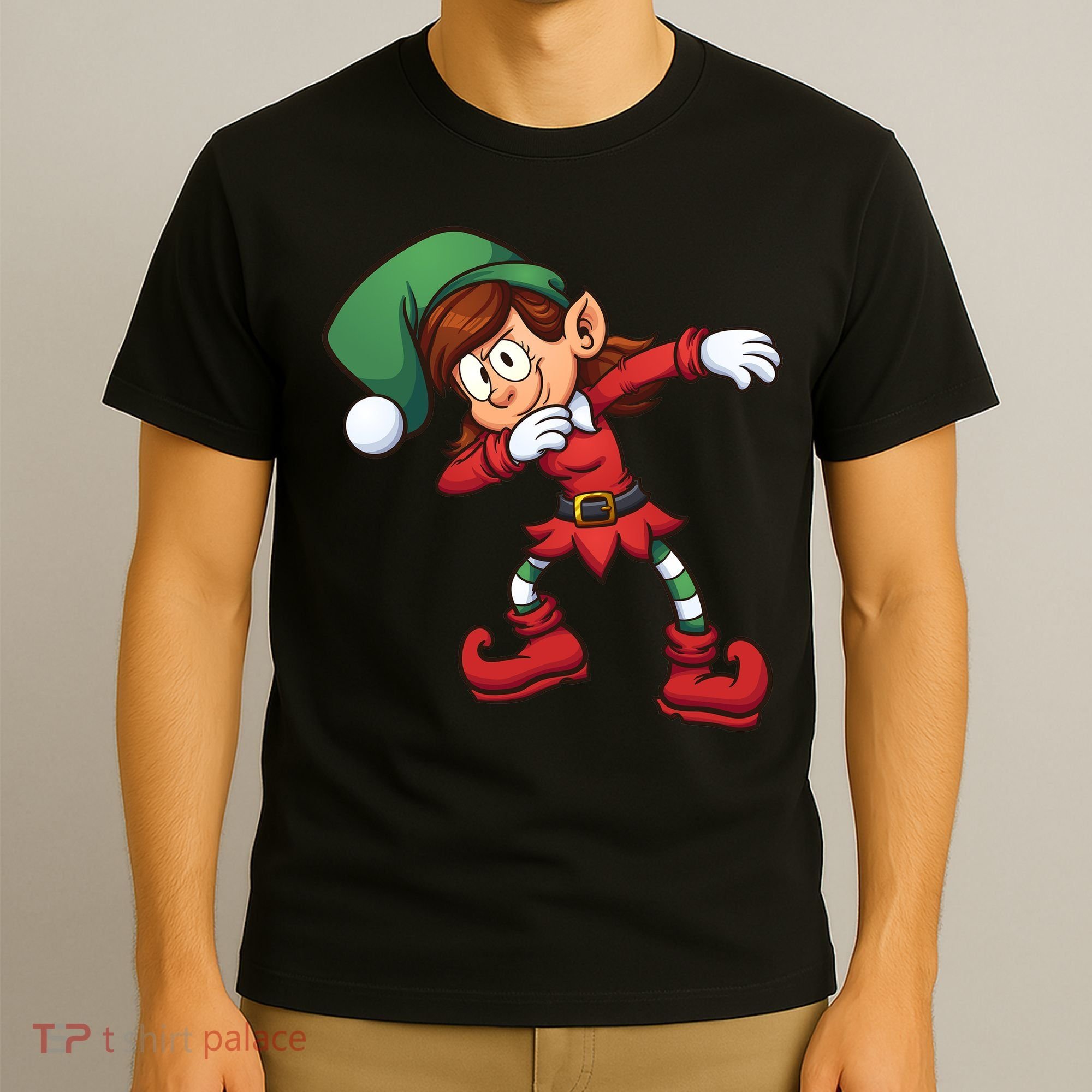 Dabbing Elf Cute Funny Christmas T-Shirt