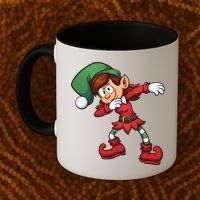 Dabbing Elf Cute Funny Christmas Coffee Mug thumb 2