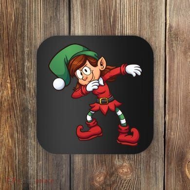 Dabbing Elf Cute Funny Christmas Coaster