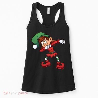 Dabbing Elf Cute Funny Christmas Women's Tank Top