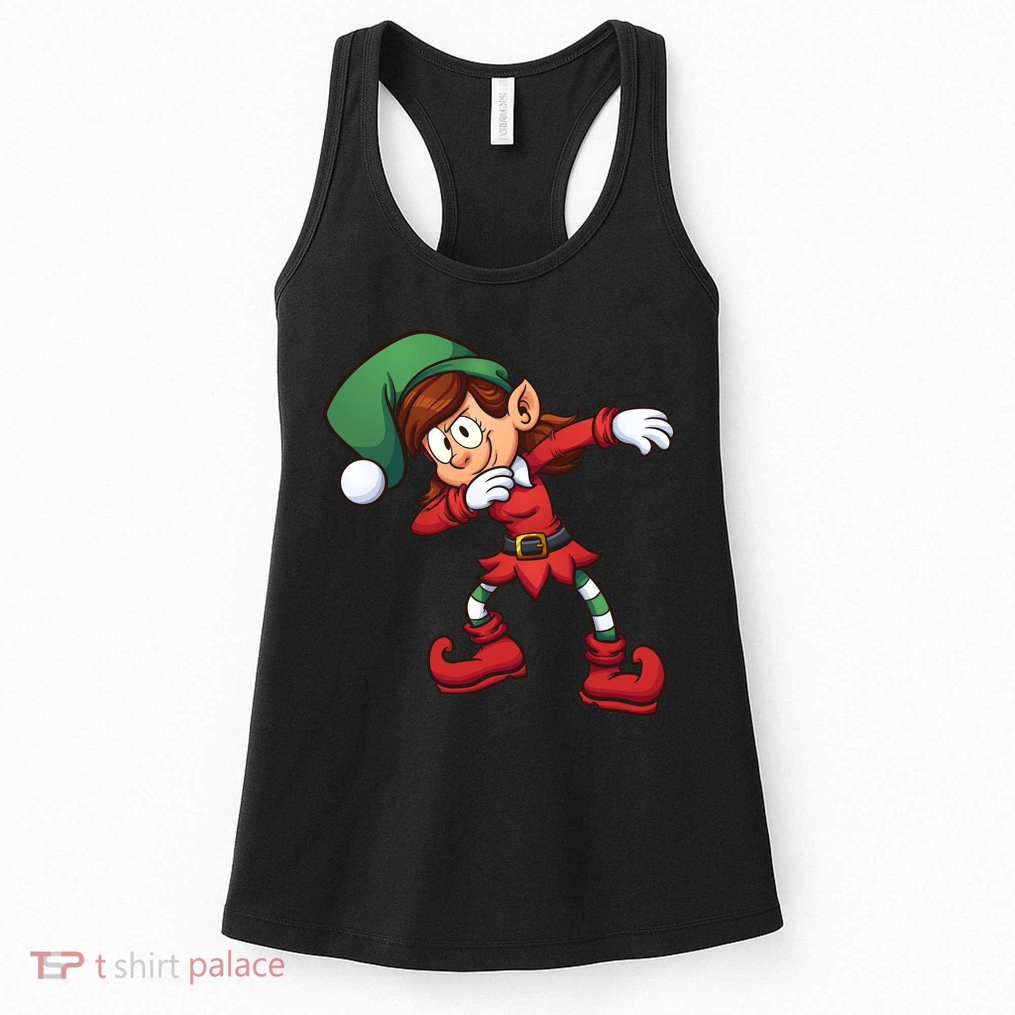 Dabbing Elf Cute Funny Christmas Women's Tank Top