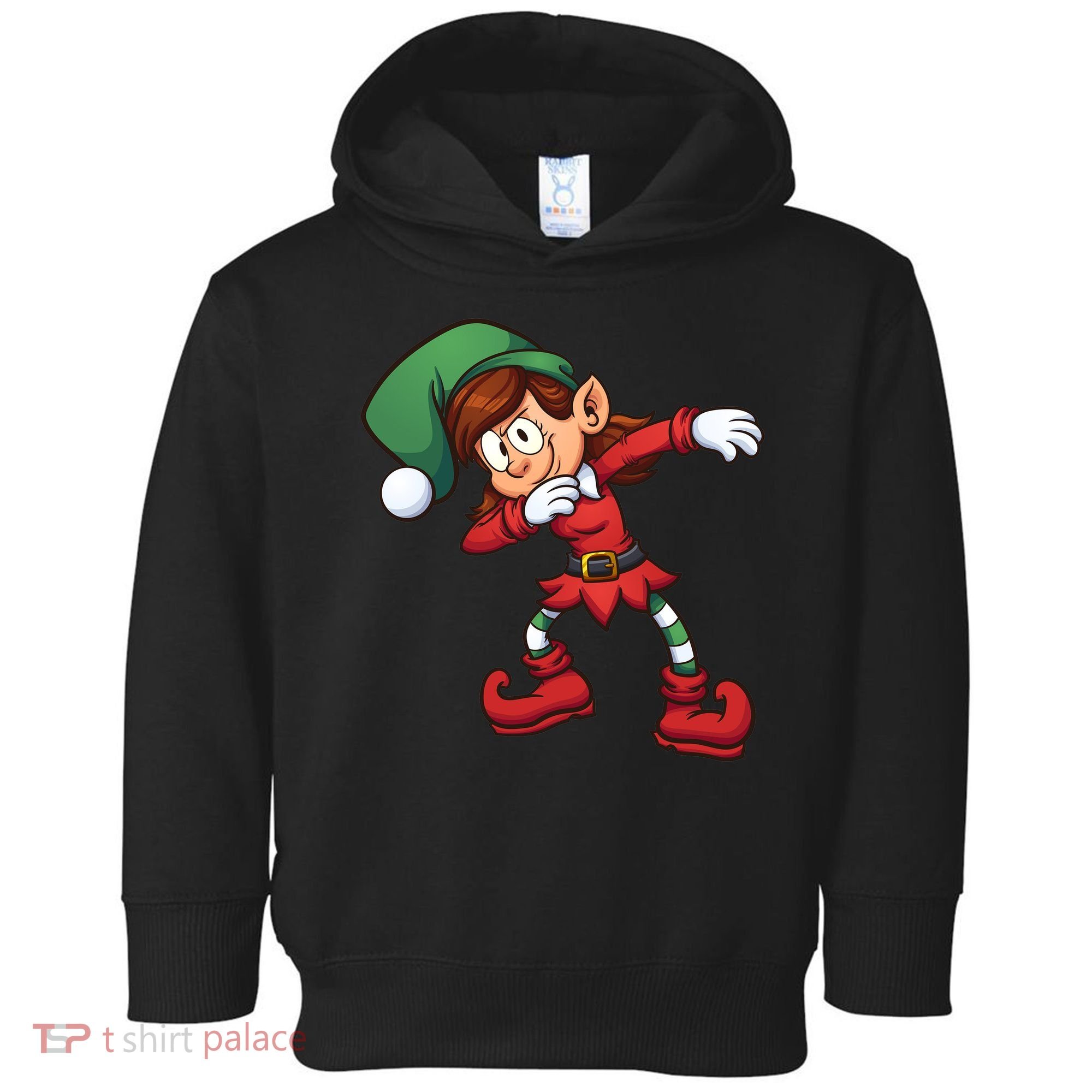 Dabbing Elf Cute Funny Christmas Toddler Hoodie