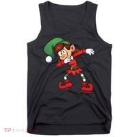 Dabbing Elf Cute Funny Christmas Tank Top thumb 0