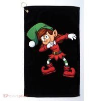 Dabbing Elf Cute Funny Christmas Golf Towel thumb 0