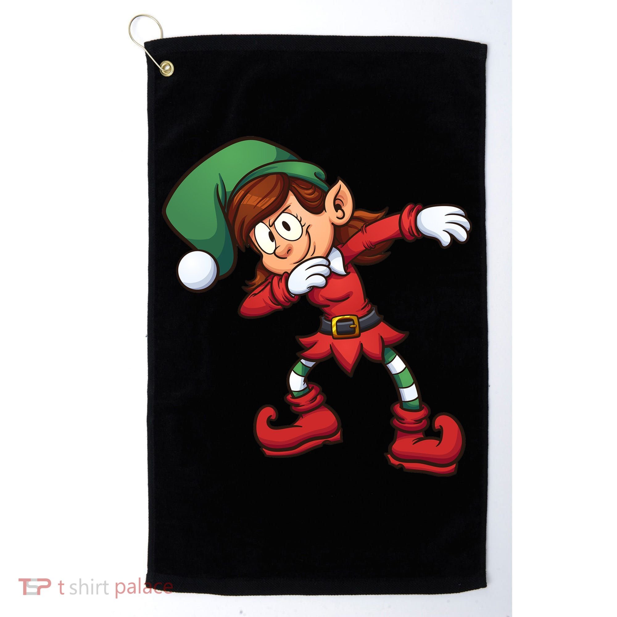 Dabbing Elf Cute Funny Christmas Golf Towel