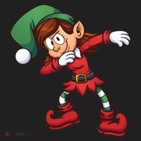 Dabbing Elf Cute Funny Christmas Golf Towel thumb 3