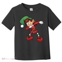 Dabbing Elf Cute Funny Christmas Toddler T-Shirt thumb 0
