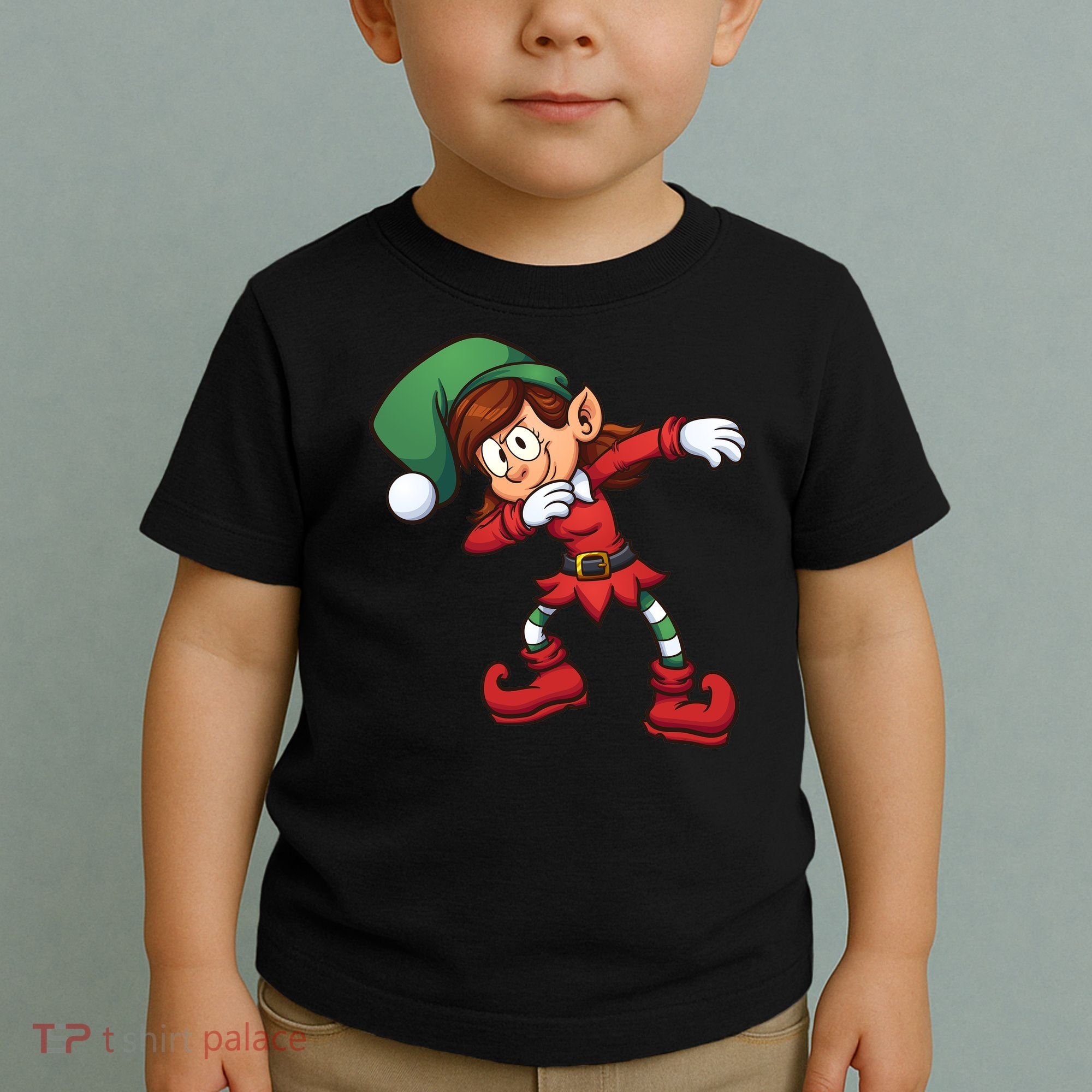 Dabbing Elf Cute Funny Christmas Toddler T-Shirt