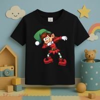 Dabbing Elf Cute Funny Christmas Toddler T-Shirt thumb 3