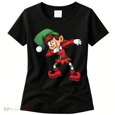 Dabbing Elf Cute Funny Christmas Women's T-Shirt