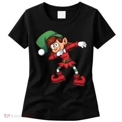 Dabbing Elf Cute Funny Christmas Women's T-Shirt