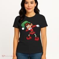 Dabbing Elf Cute Funny Christmas Women's T-Shirt thumb 4