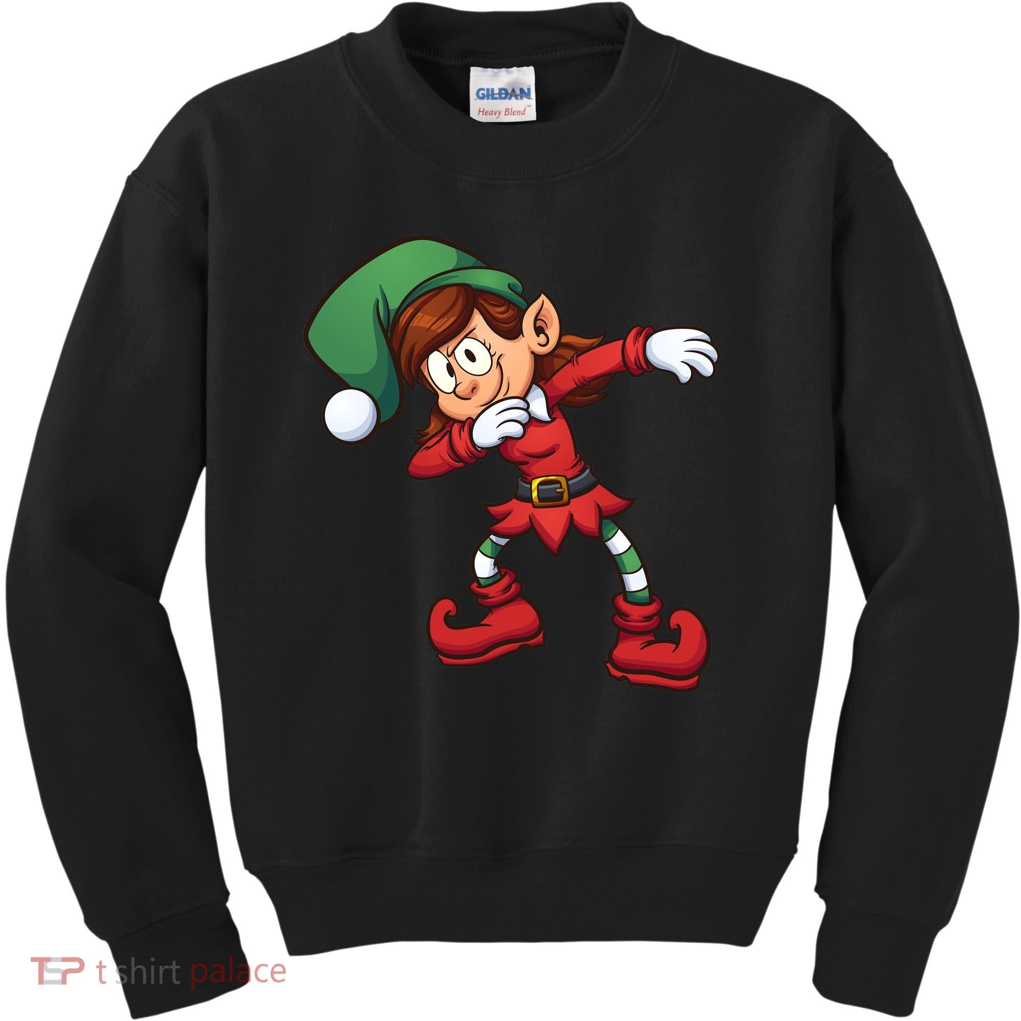 Dabbing Elf Cute Funny Christmas Kids Sweatshirt
