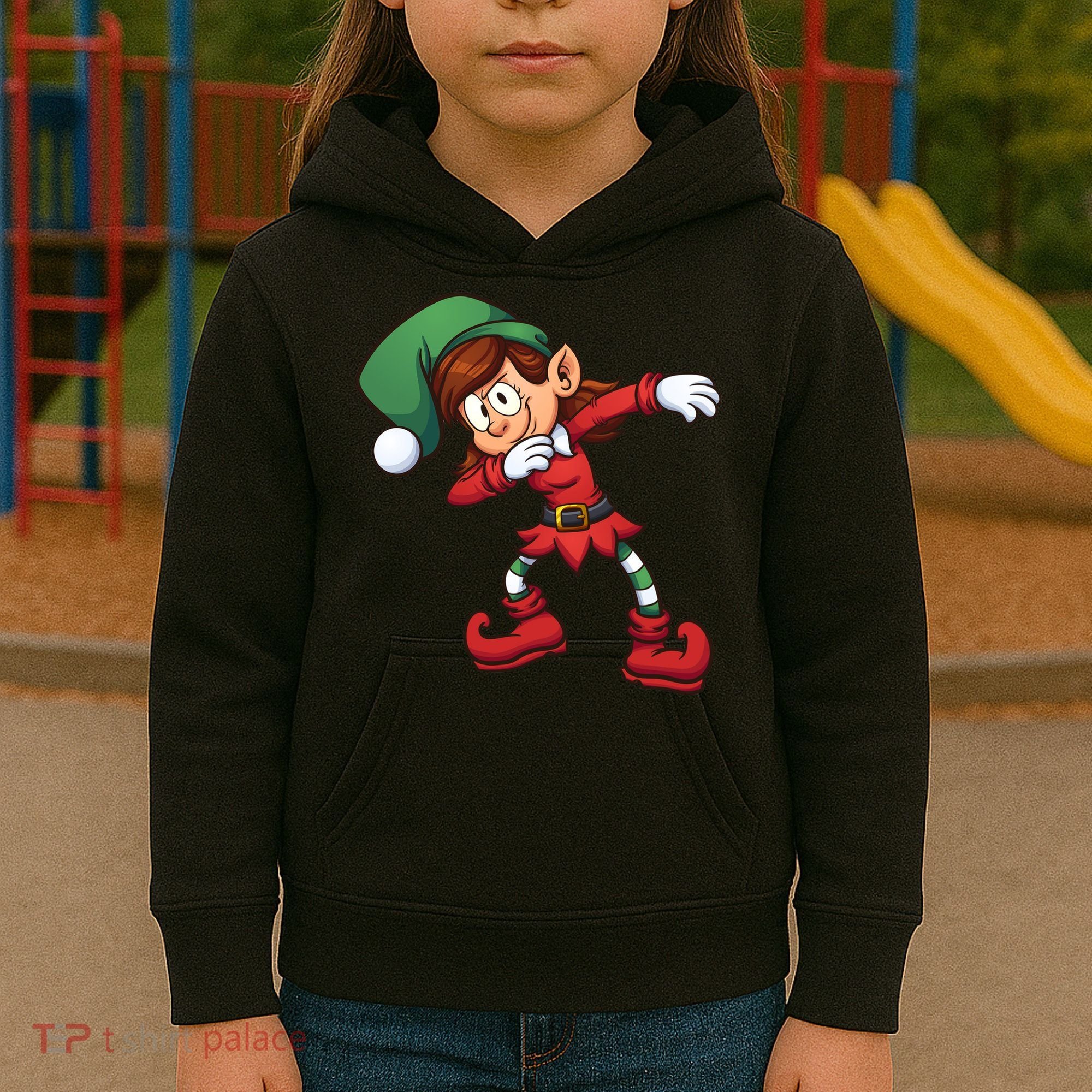 Dabbing Elf Cute Funny Christmas Kids Hoodie